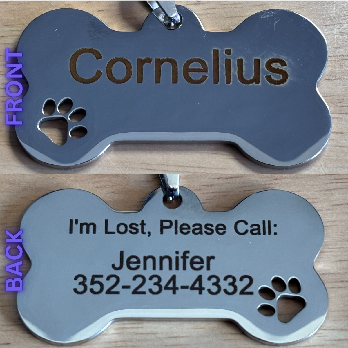 Personalized Dog Bone Dangle Nametag