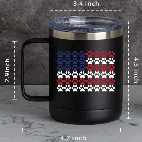 Pawprint American Flag Camping Cup