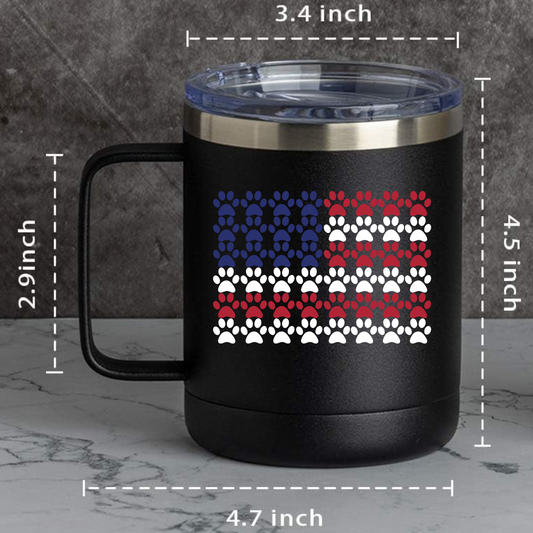 Pawprint American Flag Coffee Cup