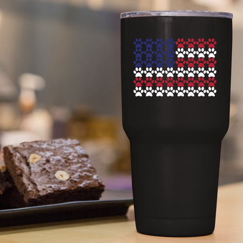 Pawprint American Flag Tumblers
