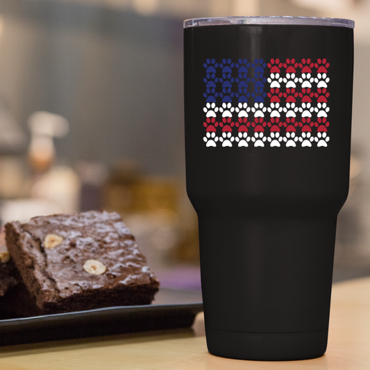 Pawprint American Flag Tumbler