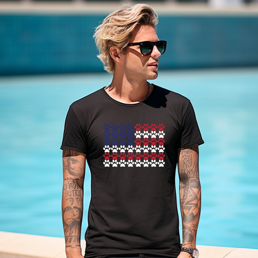 Pawprint American Flag Men's T-Shirt