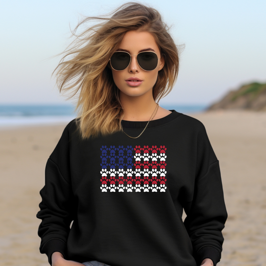 Pawprint American Flag Sweatshirt