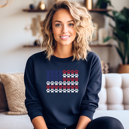 Pawprint American Flag Sweatshirt