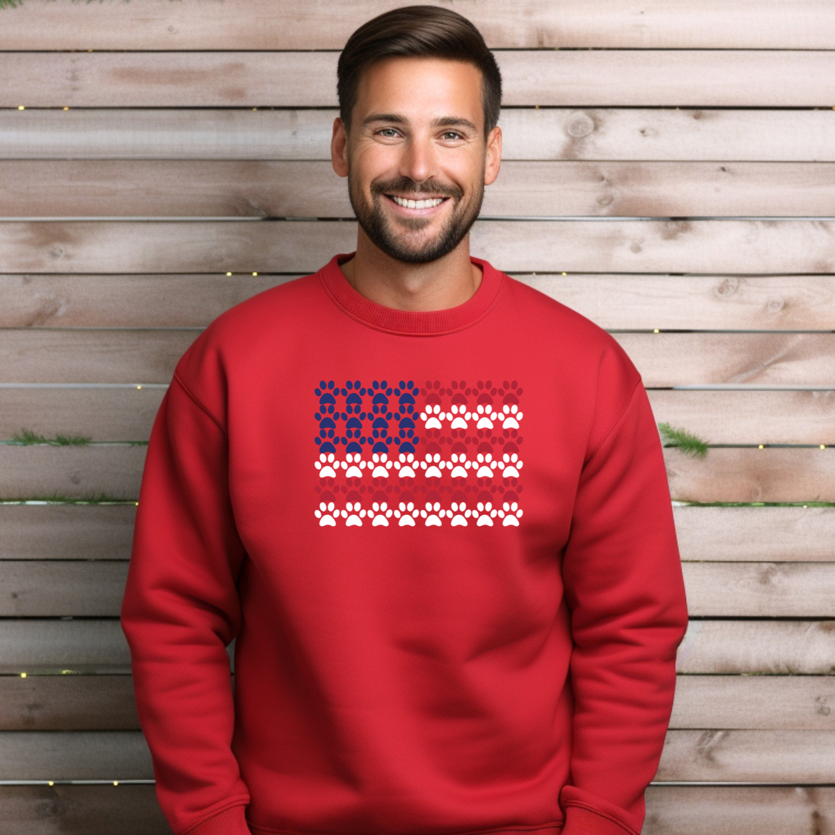 Pawprint American Flag Sweatshirt