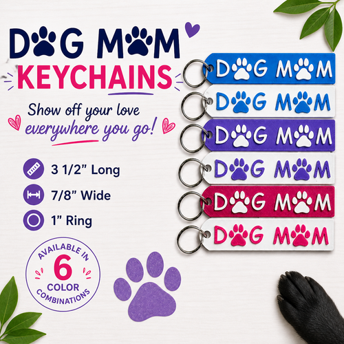 Dog Mom Colorful Keychain